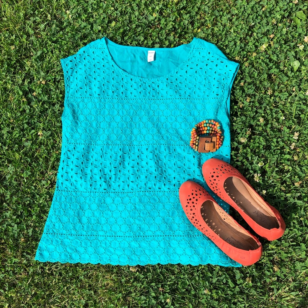 Old Navy Blue Lace Top